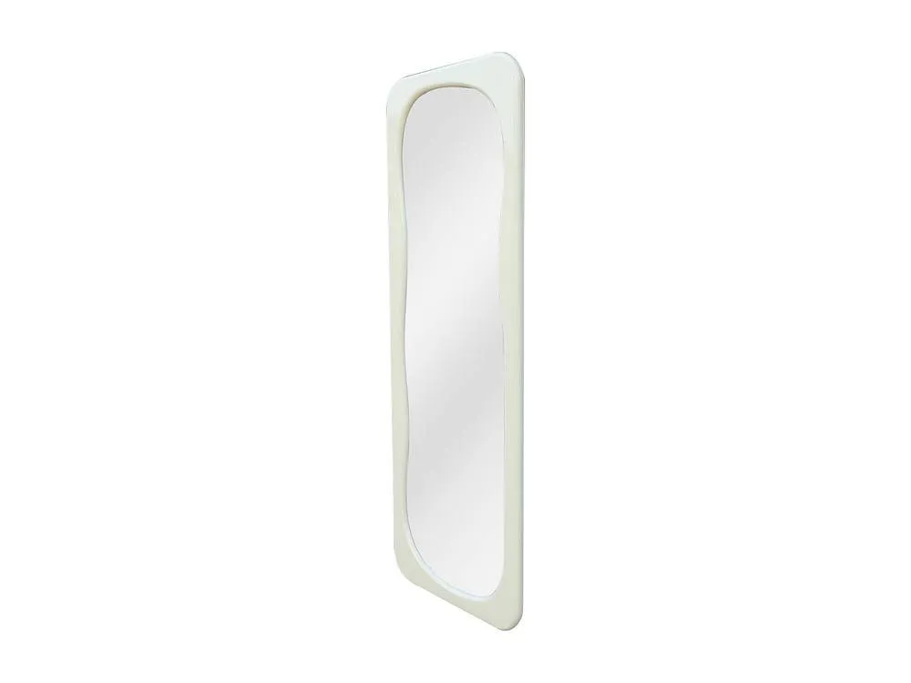 Vente-unique -Shaped Mirror With Gloss Finish - L60 X H160 Cm - Ivory - HAIMEI 5