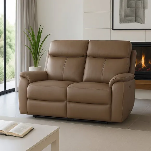 Aspire Kingsmere Leather Power Recliner 2 Seater Sofa 1