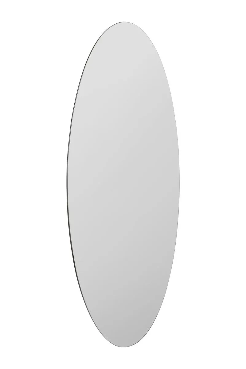 MirrorOutlet Frameless Oval Wall Mirror 71" X 28" (180x70CM) in Silver 6