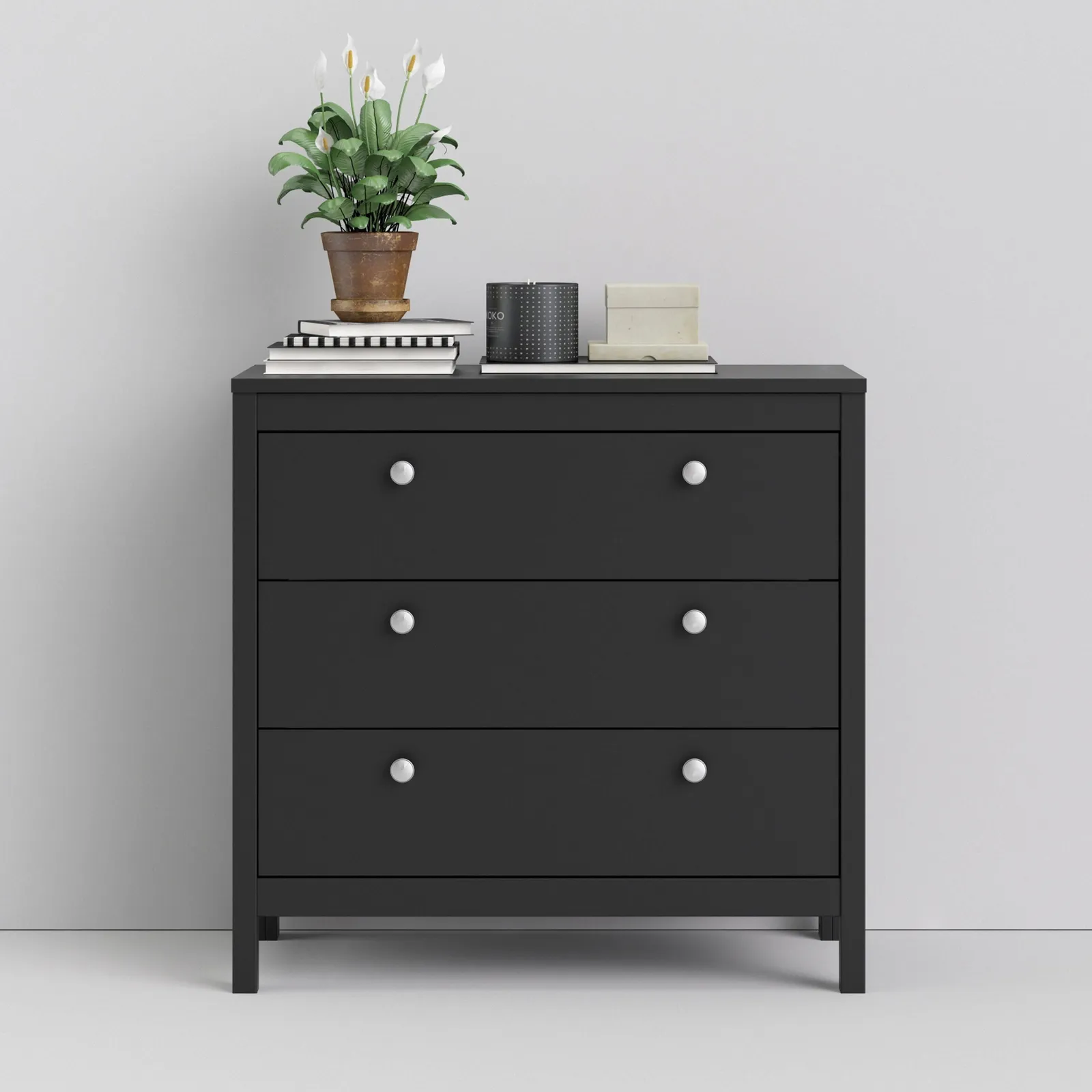 Furniture To Go Madrid Chest 3 Drawers in Black 6