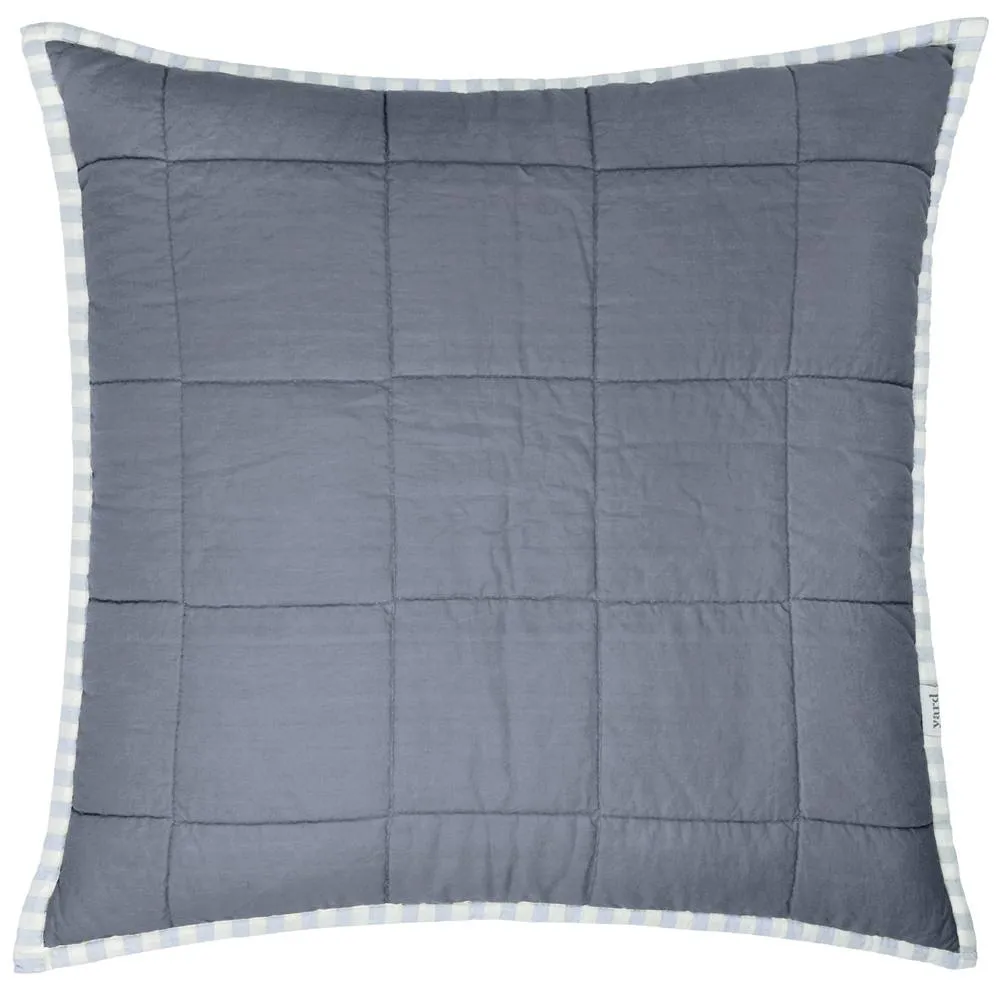 Yard Hebden Striped 100% Cotton Cushion in Pale Blue 3