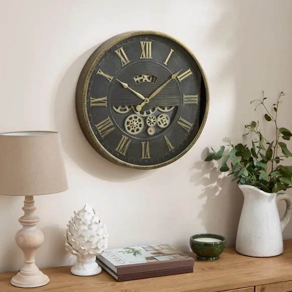 Movable Gears Round Wall Clock