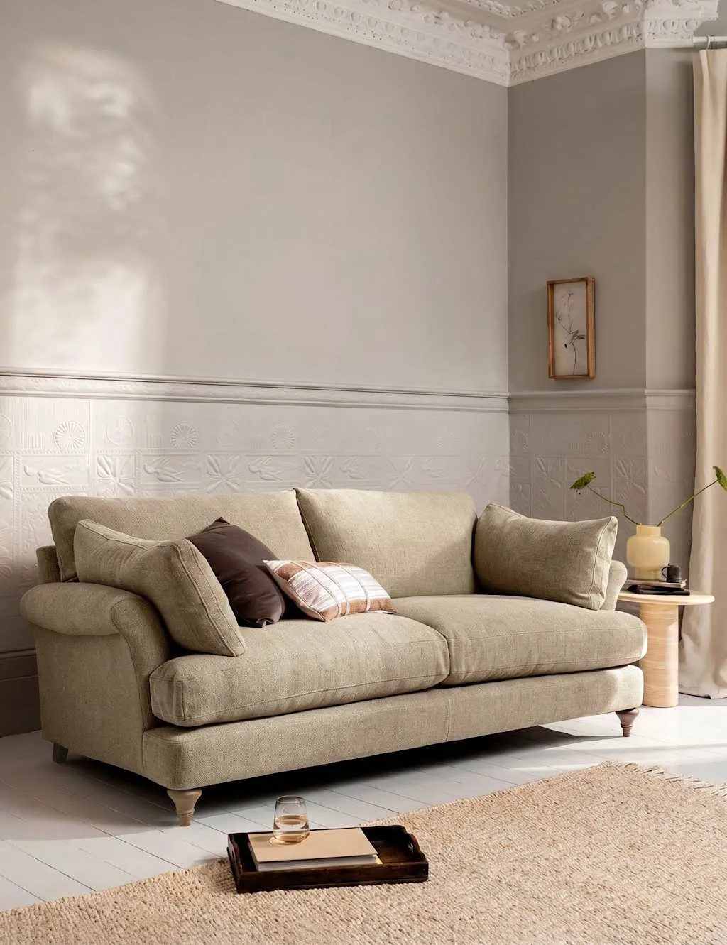 BARKER AND STONEHOUSE Isla 3 Seater Sofa Khaki