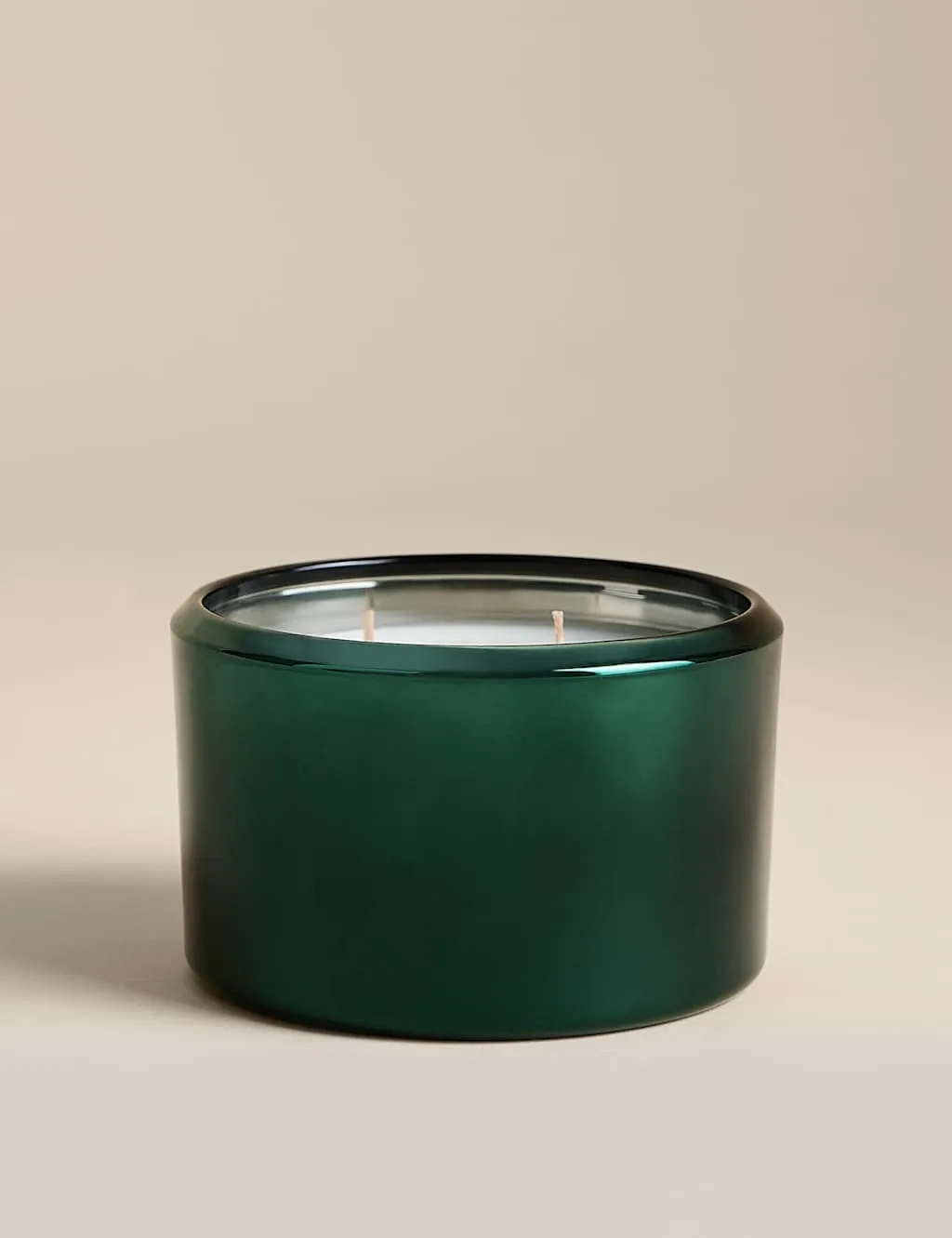 M&S Yuletide Pine & Spice Large 3 Wick Candle Green Mix