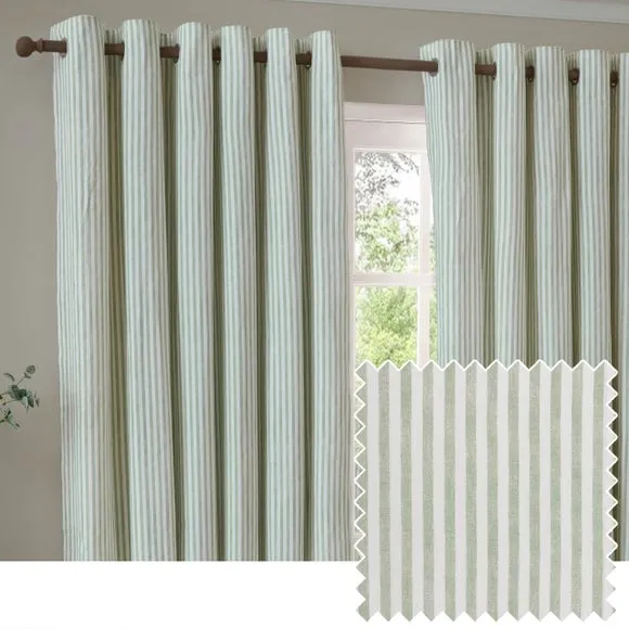 Yard Hebden Striped Eyelet Curtains (Blackout Available) 6