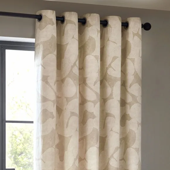 Brinn Unlined Natural Eyelet Curtains 1