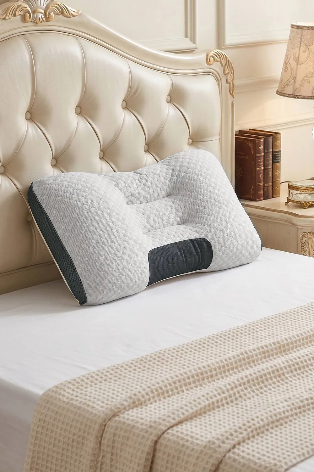 Living and Home Cooling Pillow Insert for Back Stomach and Side Sleepers in Grey