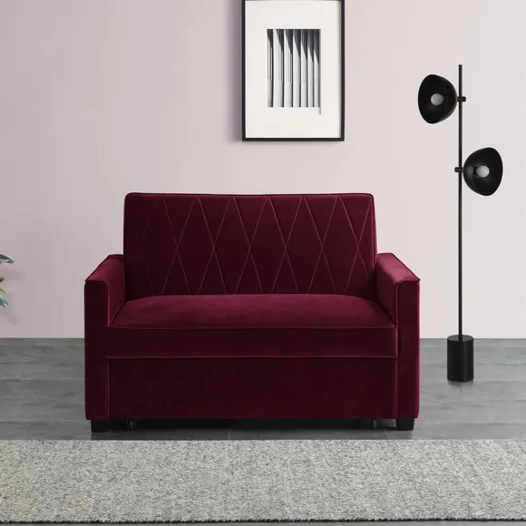 Serena Velvet 2 Seater Sofa Bed 2