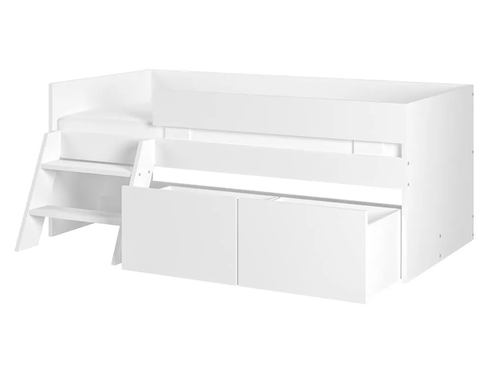 Flair Logan Single Storage Low Sleeper Bed in White 5