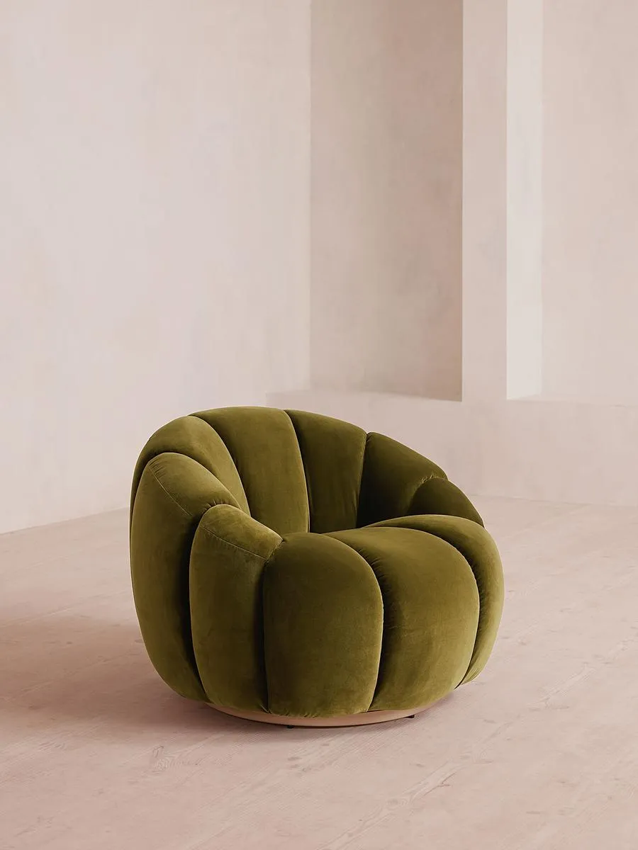 Garret Armchair, Velvet, Olive