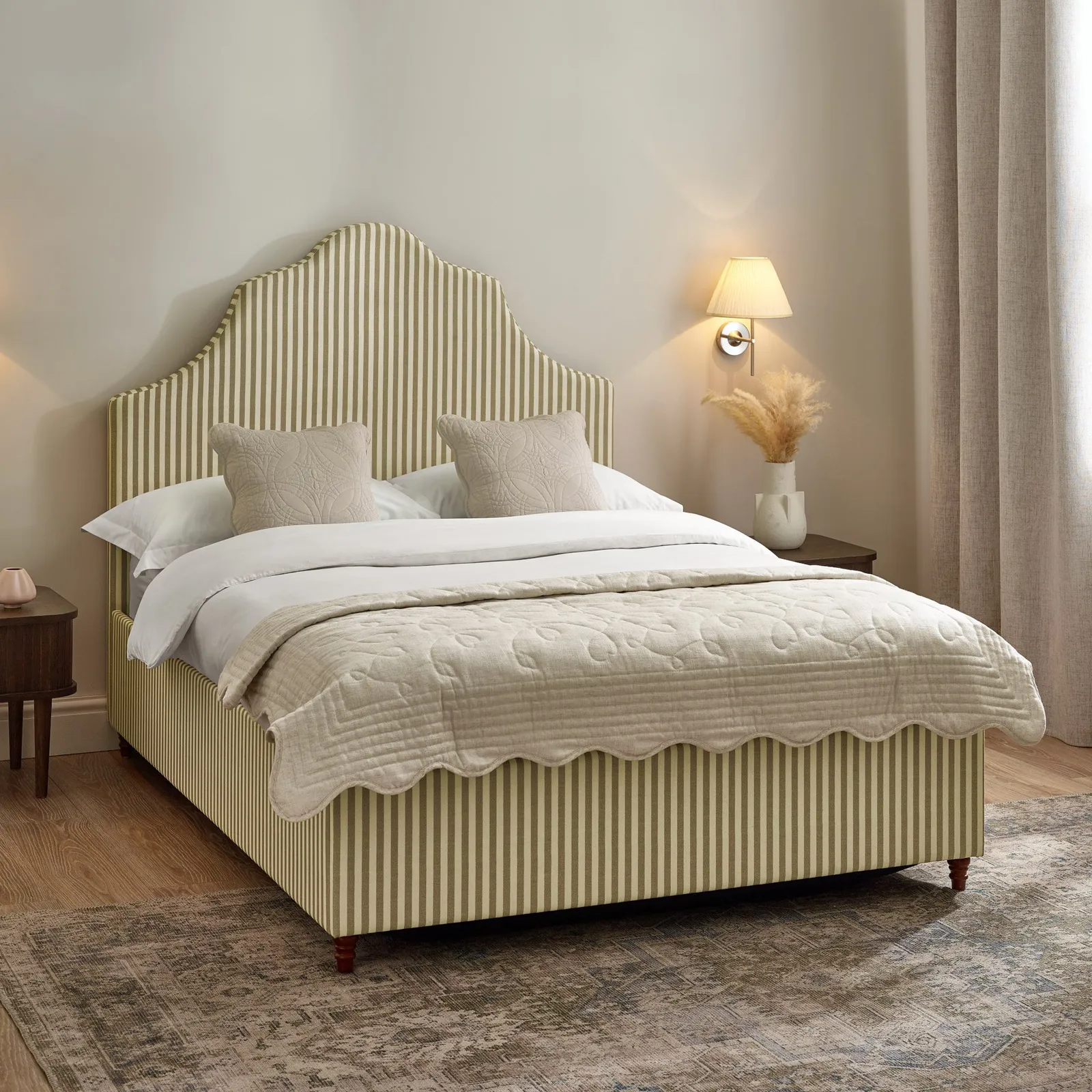 Chelsea - Super King-Size - Ottoman Storage Bed - Natural Striped - Fabric - 6ft