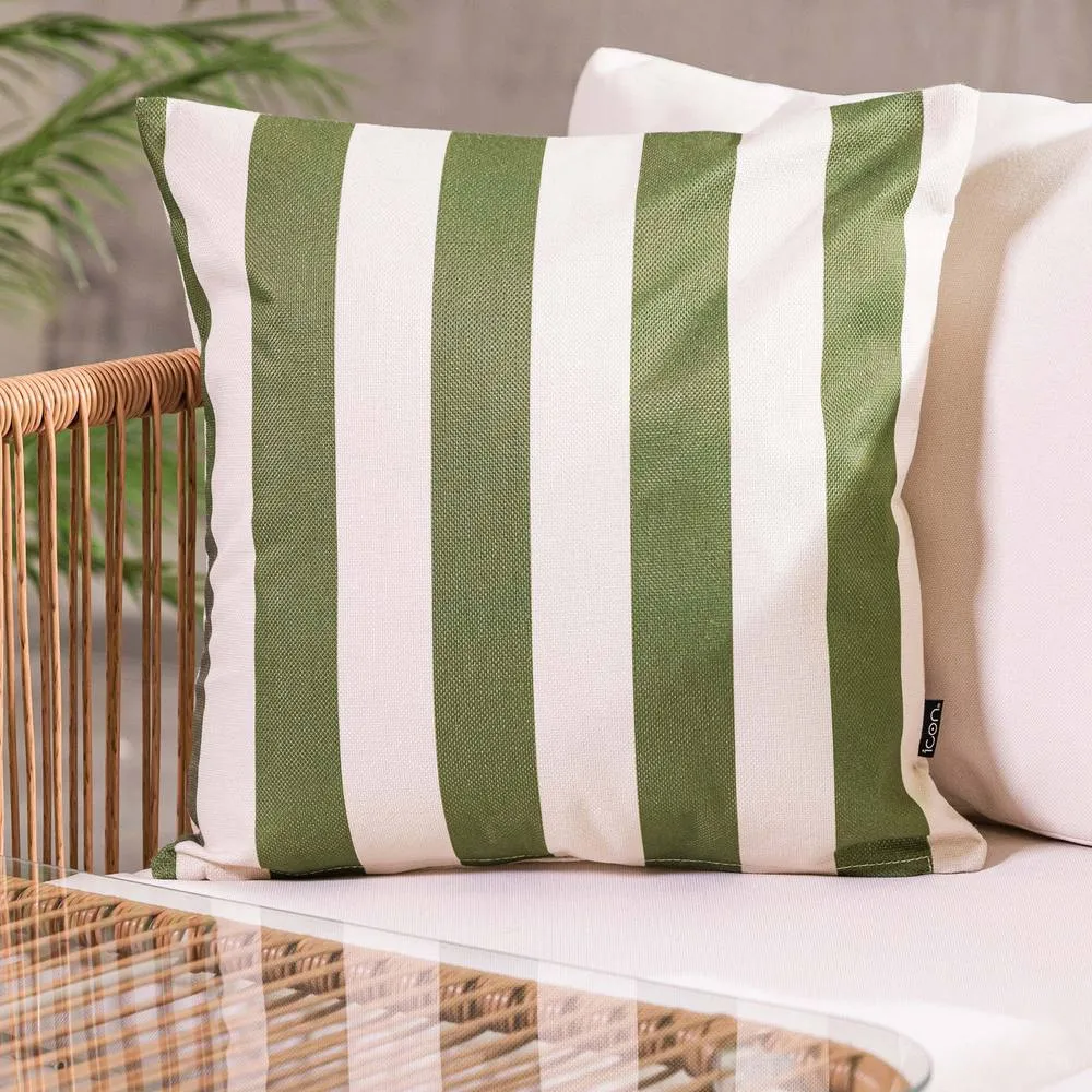 icon Cushion 43x43 Kyoto Fabric, Stripe, Olive