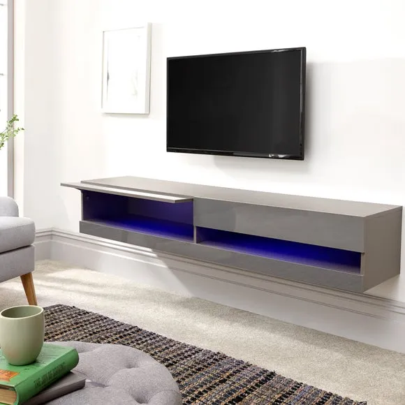 RETURN - Galicia LED Extra Wide Floating Wall TV Unit for TVs up to 80" 3