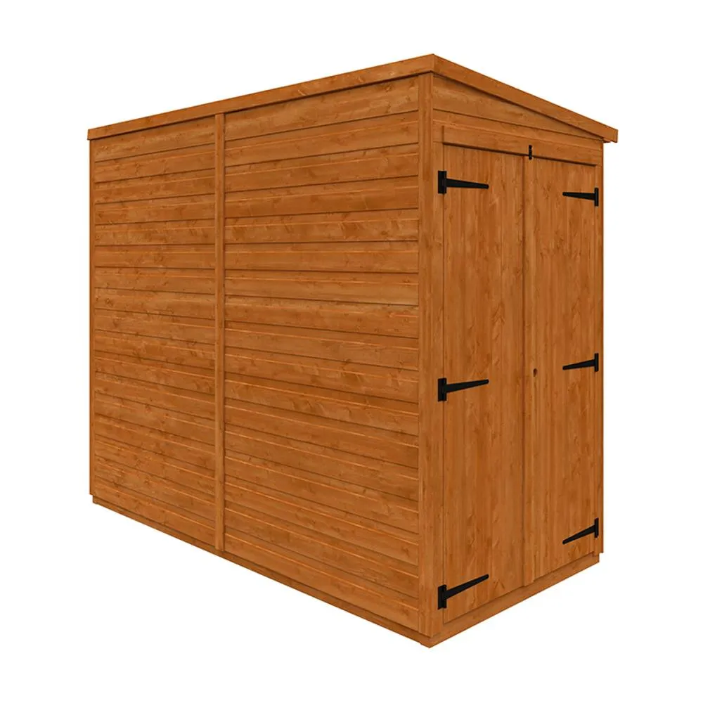 Buttercup Farm 8x4 Flex Pent Double Door Windowless 12mm Flex - L238.8xW115xH203 cm in Burnt Orange