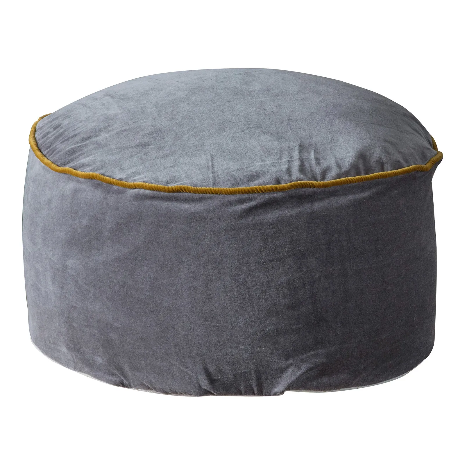 Gabrielle Grey Velvet Pouffe Grey