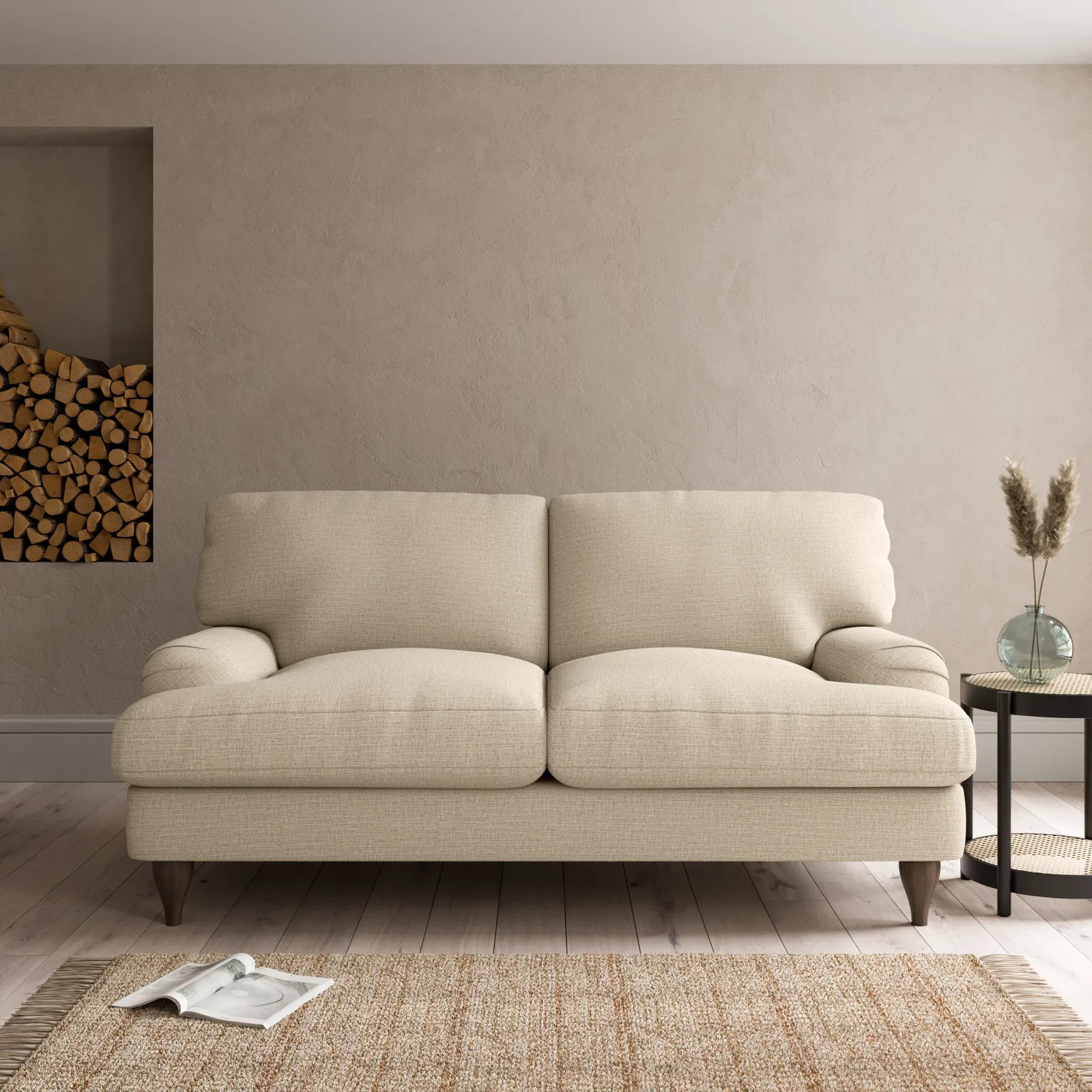 Darwin Textured Weave 2 Seater Sofa Textured Weave Honey