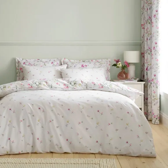 Raya Sweetpea Polycotton Duvet Cover & Pillowcase Set 2