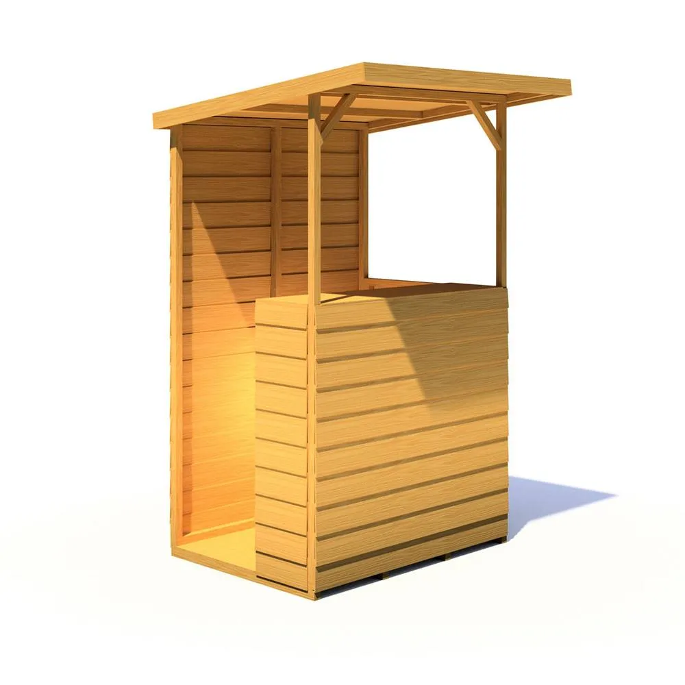 Shires Tiki 4 x 3 Feet Garden Bar - Wood - L89 x W119 x H205.4 cm in Light Brown 3