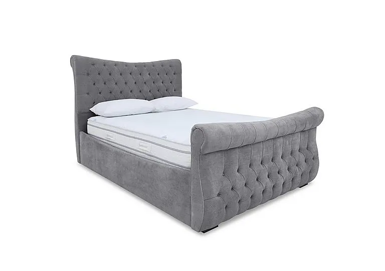 Lance Right Hand Side Opening Ottoman Bed Frame - King Size - Aston Steel