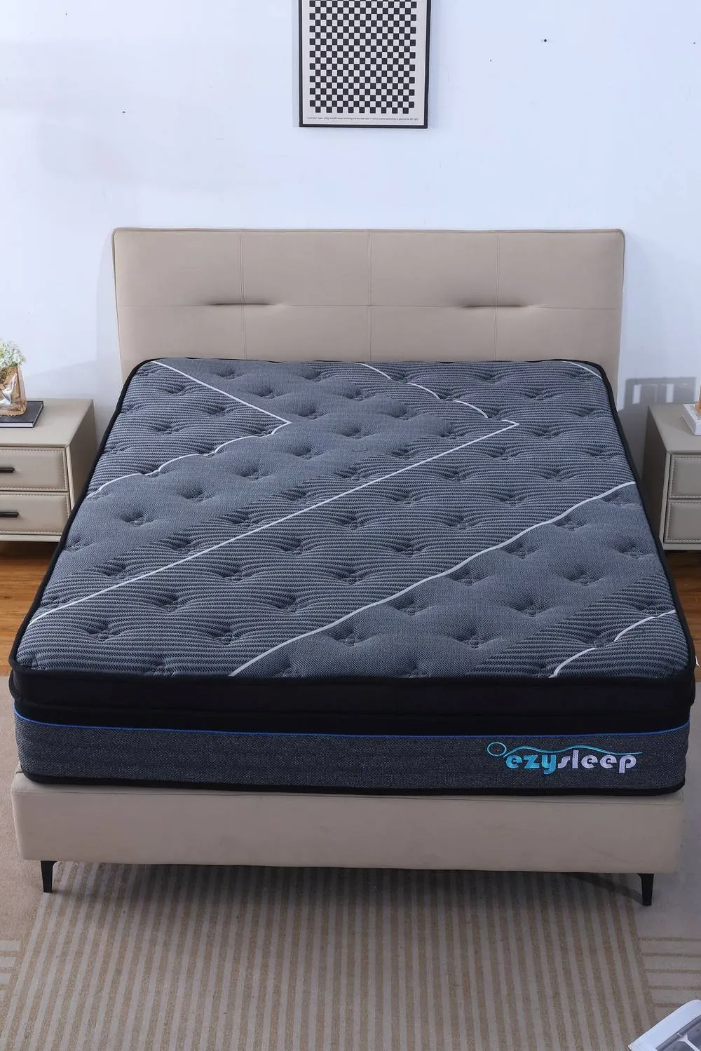Ezysleep 30cm Graphite Spring Foam Mattress in Grey 3