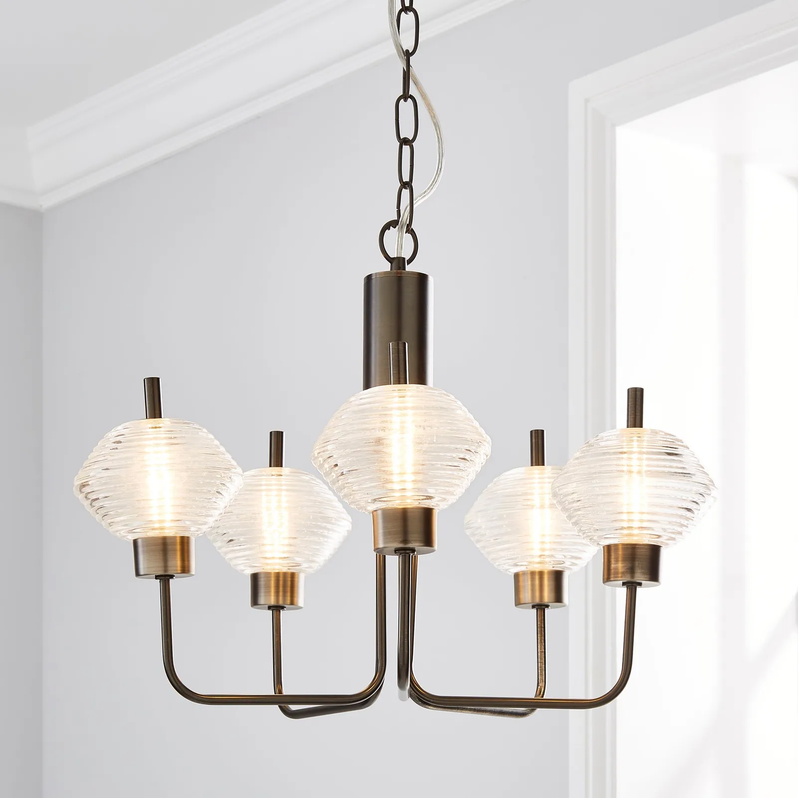 Orb LED Single Ceiling Fitting Clear and Brown