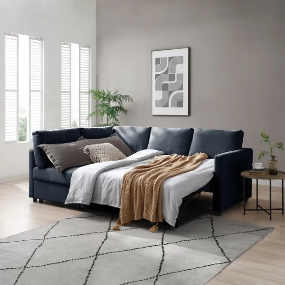 Miller Corner Double Sofa Bed, Chenille 1