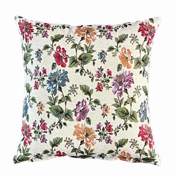 Daro Tapestry Natural Floral Square Cushion 2