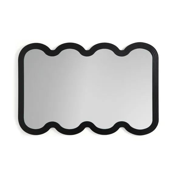 Ribbed Wavy Overmantel Wall Mirror 4