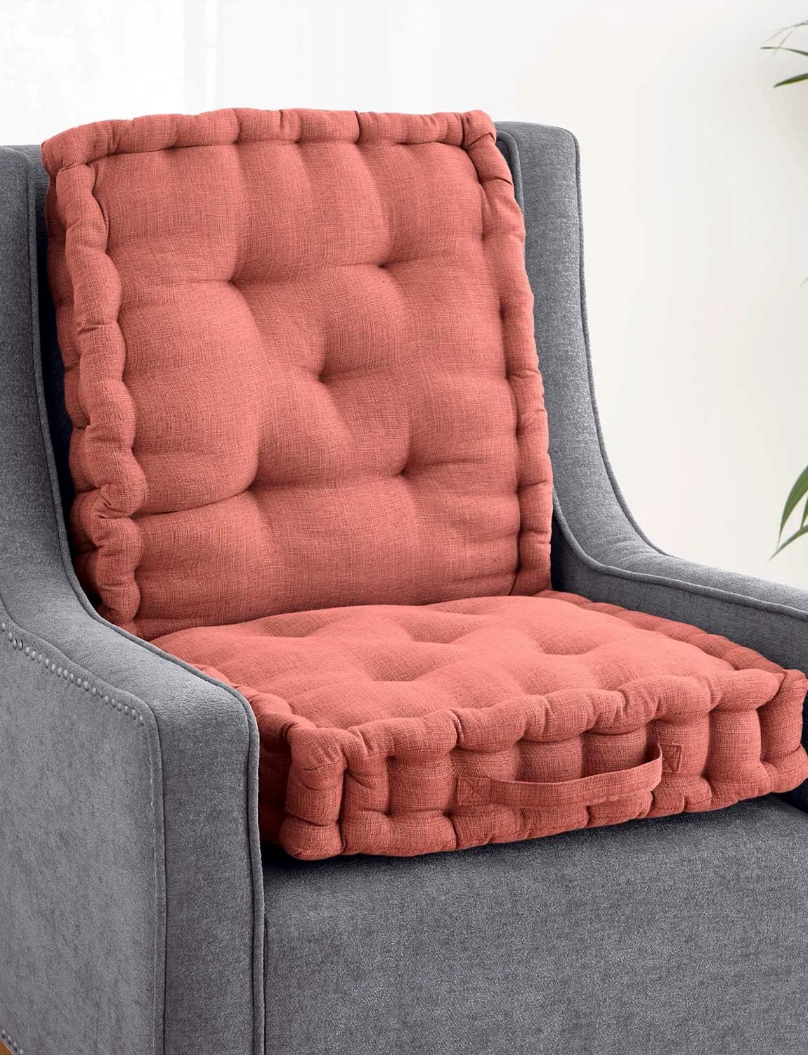 Chums Luxury Back & Seat Booster Cushion in Terracotta