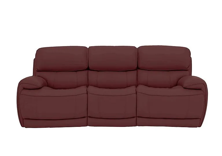 Rocco 3 Seater Leather Power Rocker Sofa with Headrests - BV Deep Red