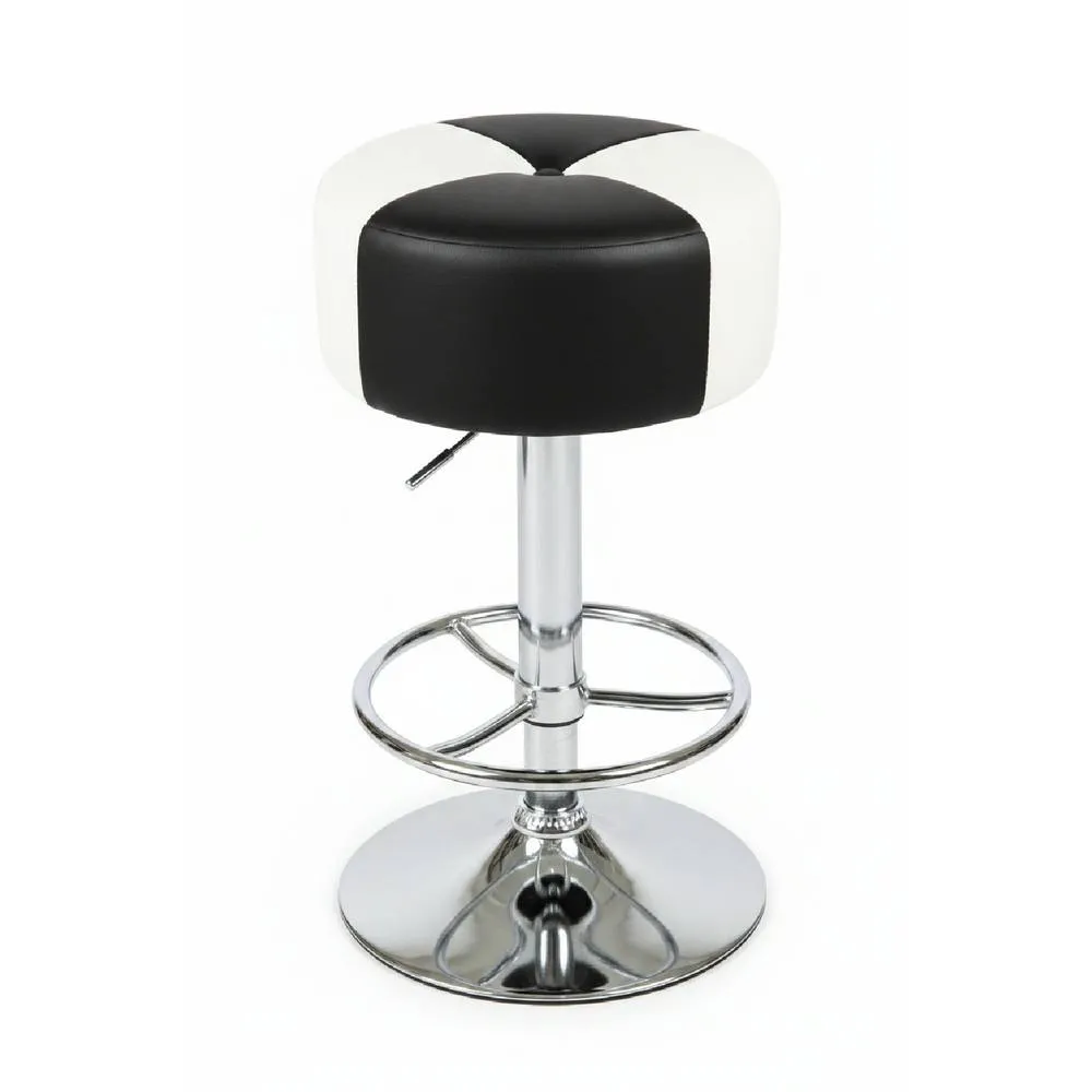 netfurniture Morasi American Diner Retro Kitchen Bar Stool Black & White Seat