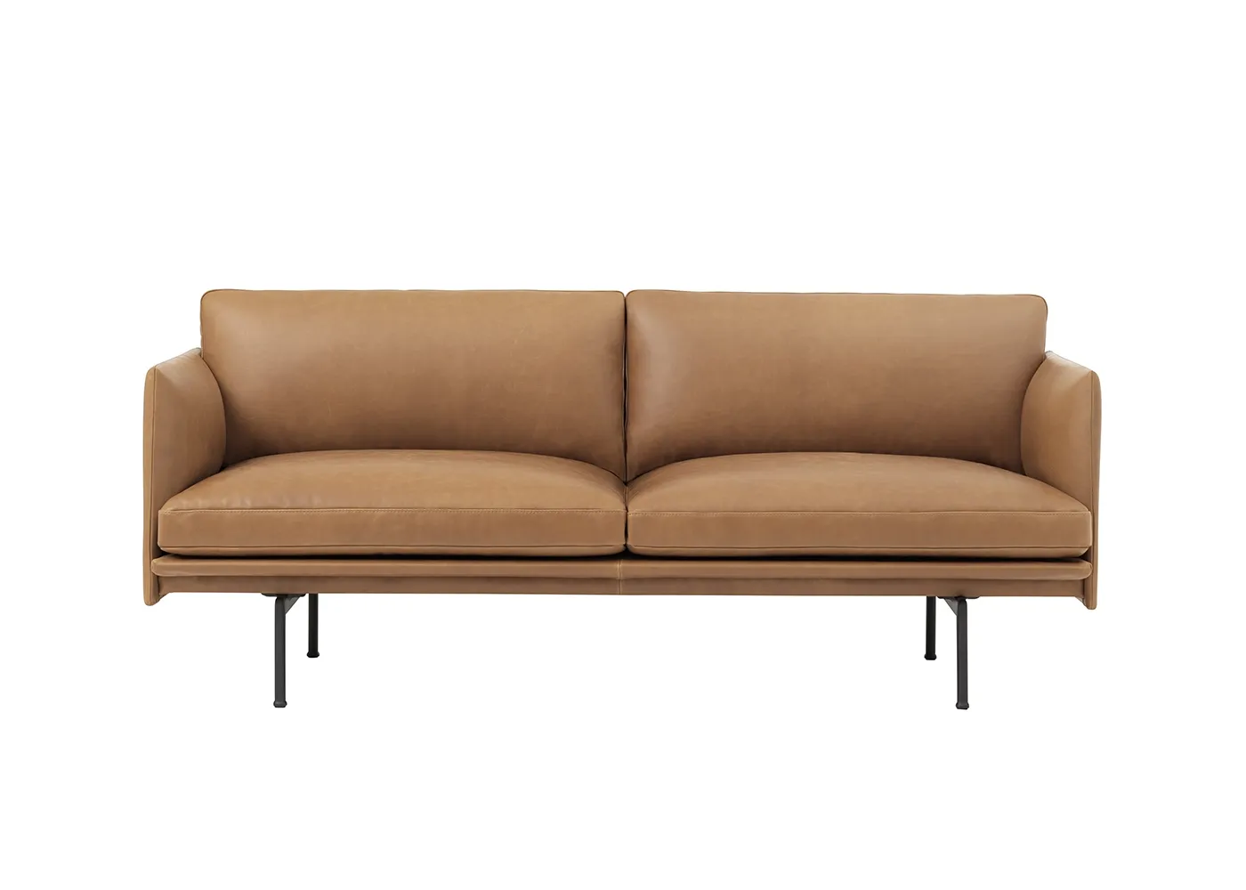 Muuto Outline 2 Seater Refine Leather Cognac 1