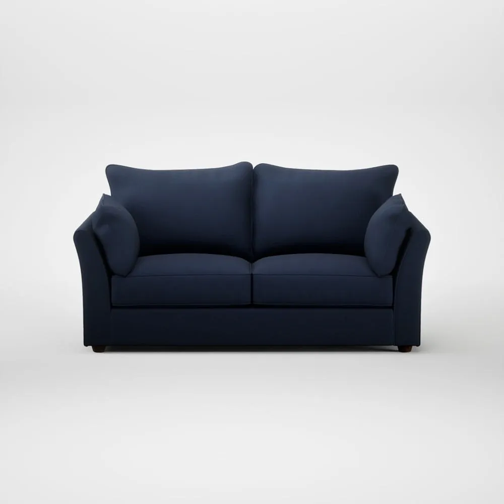 Heal's Tailor 3 Seater Sofa Smart Cotton Linen Indigo Walnut Stained Feet 1