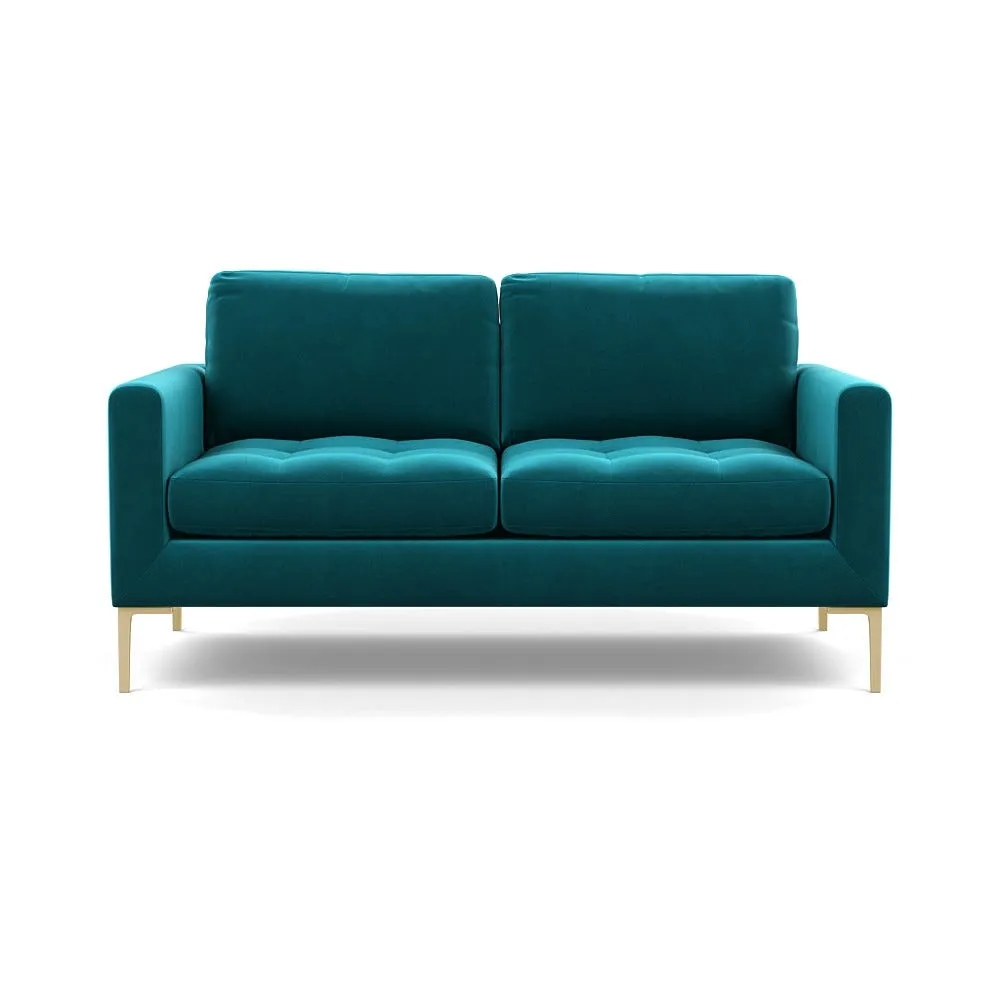 Heal's Eton 2 Seater Sofa Smart Velvet Petrol Brass Feet 1