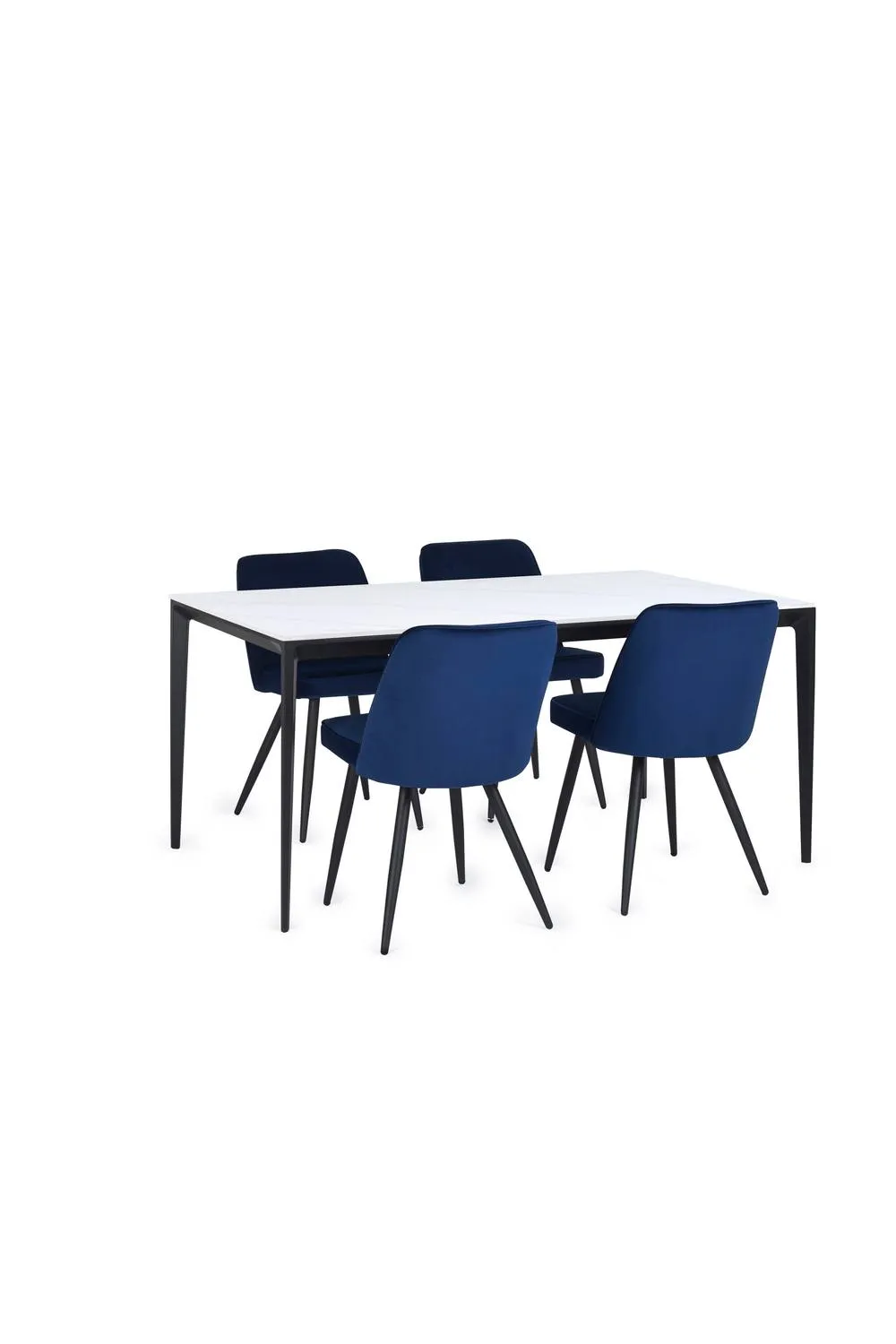 Julian Bowen Miami Rectangular Stone Top 4-6 Seater Dining Table in White 4