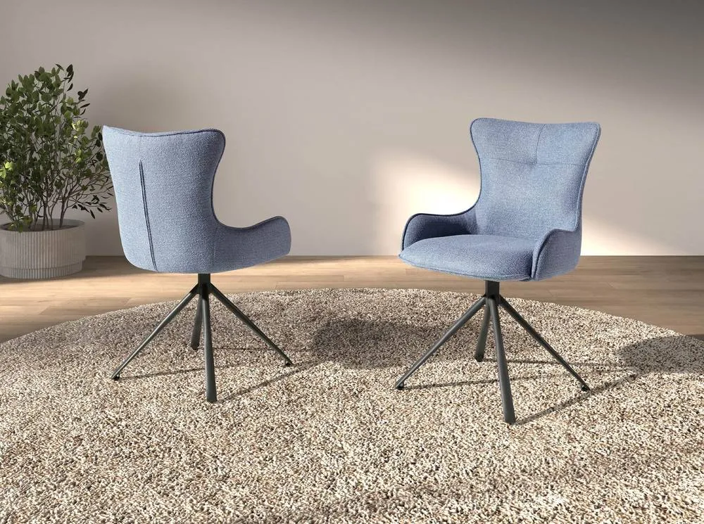 Angel Cerda Modern Swivel Chair in Blue 5