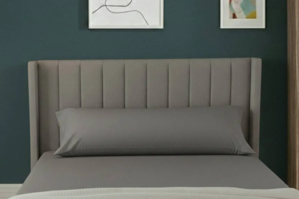 Snug City Bolster Support Pillow Pillowcase Plain Dyed Pillow Linen Easy Care in Grey