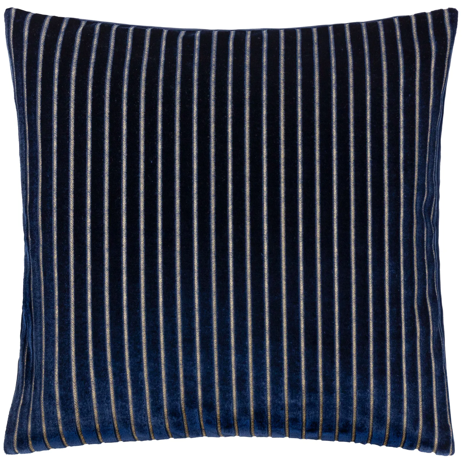 Paoletti Savoy Stripe Velvet Cushion in Navy 2