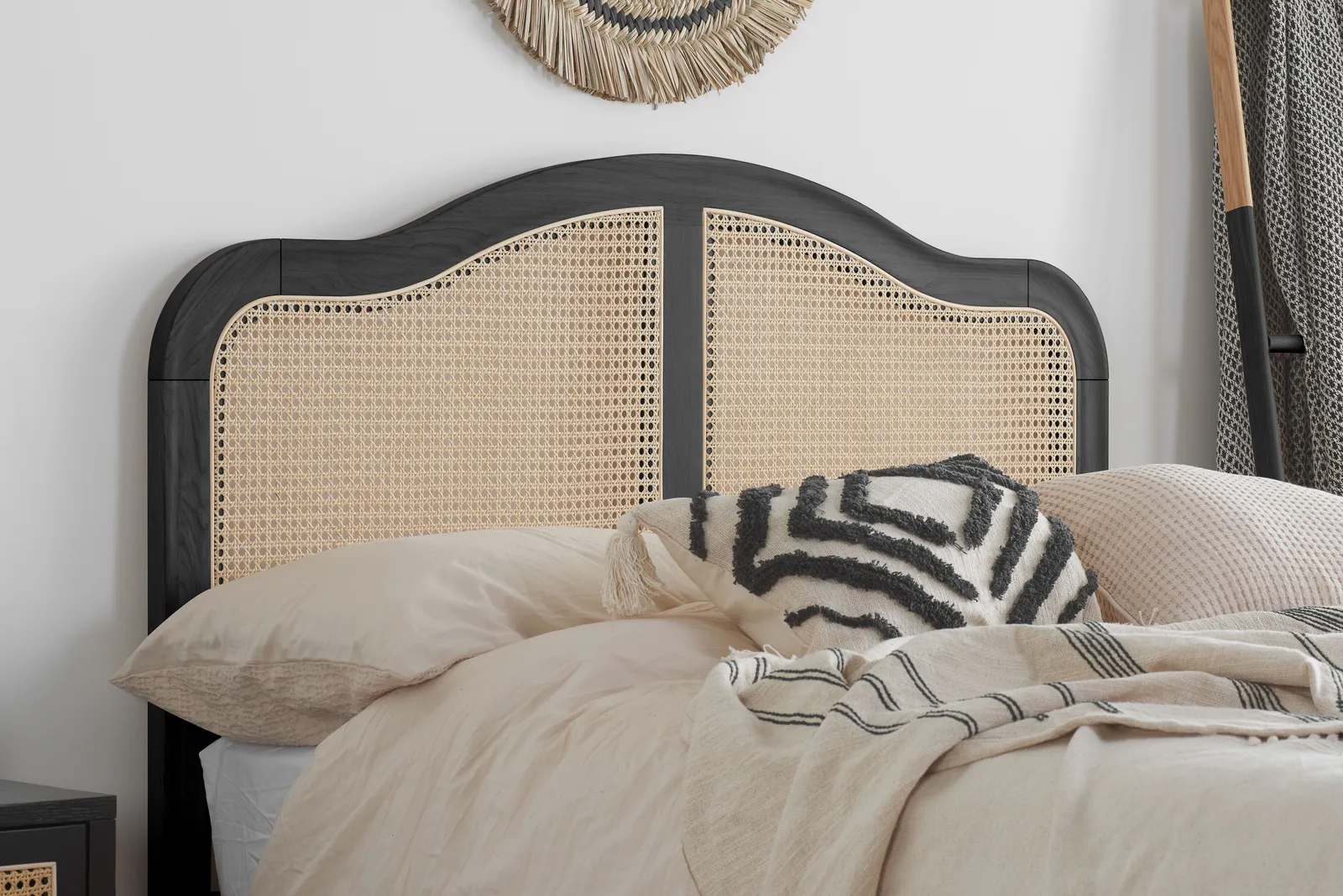 Birlea Rattan Wooden Bed Frame Leonie Bedstead in Black 3