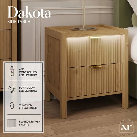 XR Living Dakota Bedside Table with App Controlled LED Lights 2