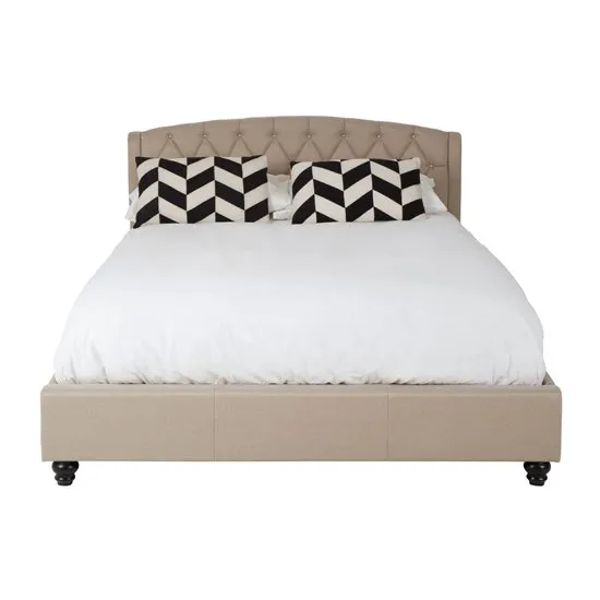 Flegetonte Wooden King Size Bed In Beige