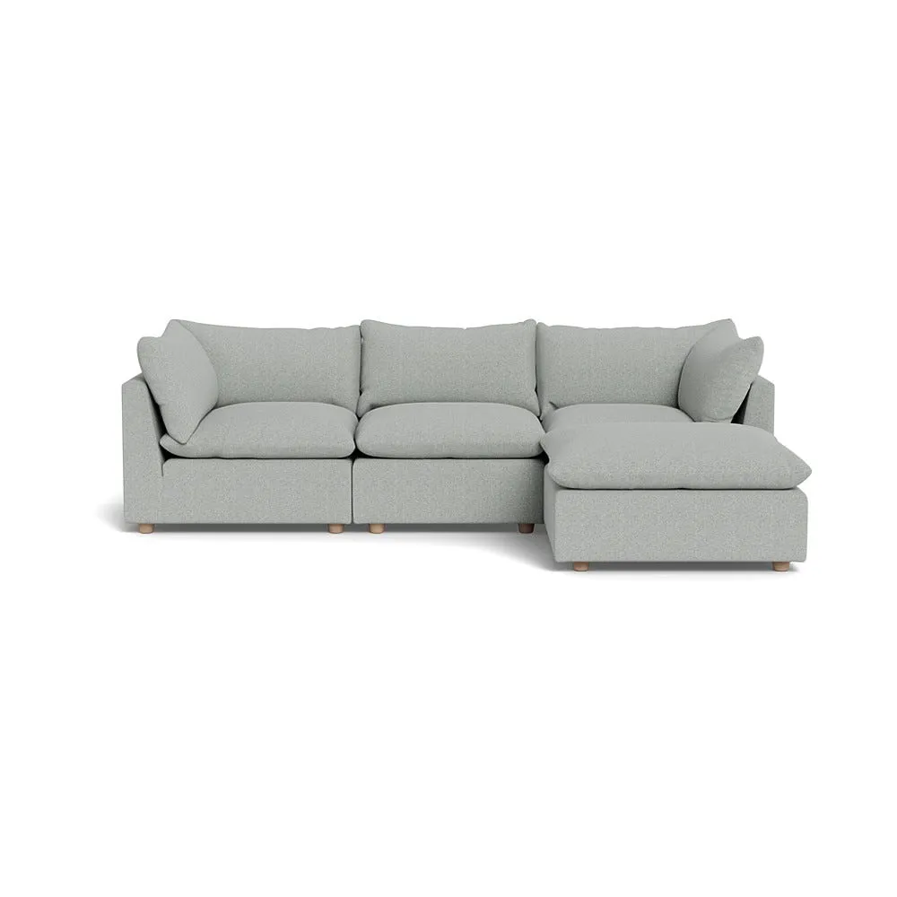 Heal's Astrid Right Hand Facing Corner Sofa Melton Wool Limestone Natural Beech Feet 1