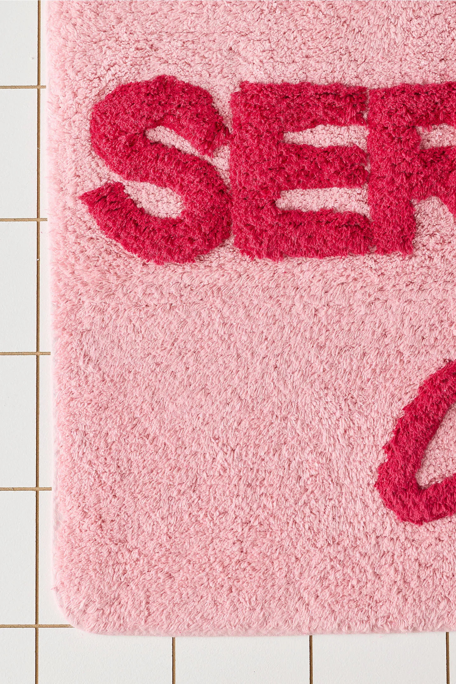 Pink & Red Serving C*nt Bath Mat - Pink 4