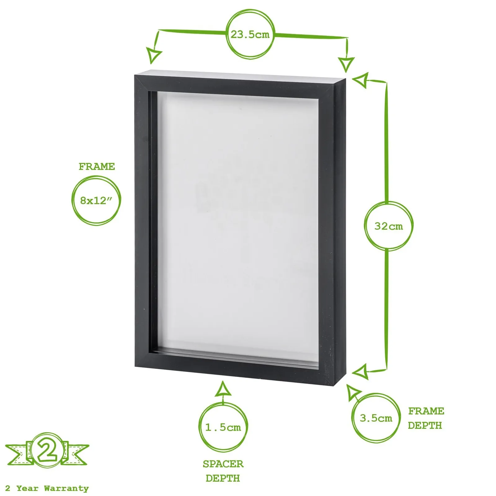 Nicola Spring 3D Box Photo Frames - A4 (8" x 12") - Grey - Pack of 5 4
