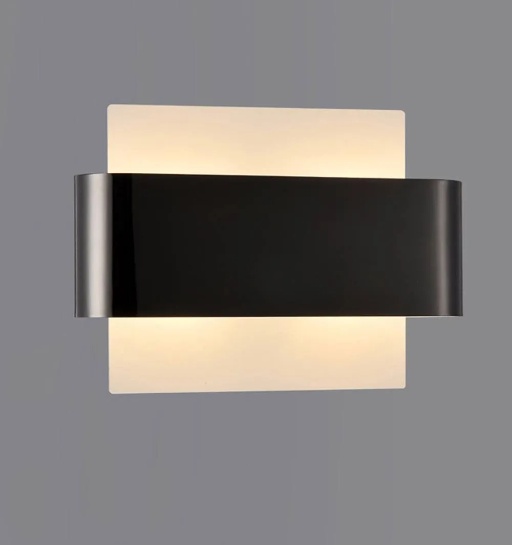 Netlighting Damo Flush Wall Light 2 Light G9 White Base Black Chrome Centre Band 6