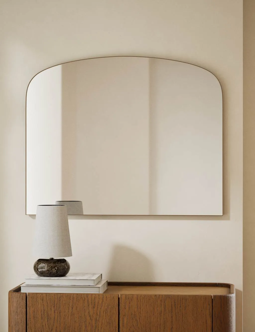 M&S Milan Over Mantel Mirror Antique Brass