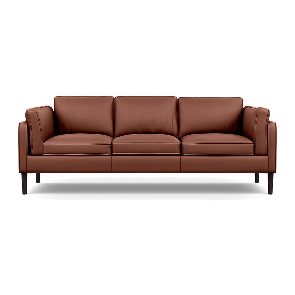 Heal's Sonno 4 Seater Leather Grain Brown 068 Wenge Black Feet 1