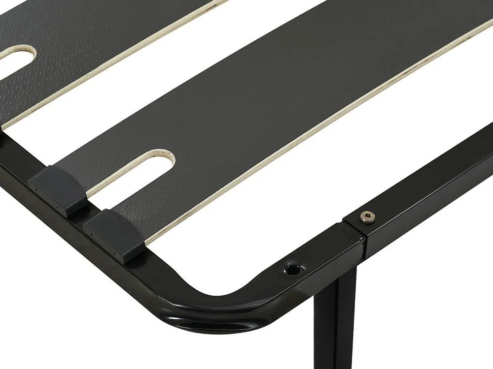 Vente-unique 140 X 190 Cm Slatted Bed Frame - 2 X 9 Slats - Non-Slip - With Legs in Black 5