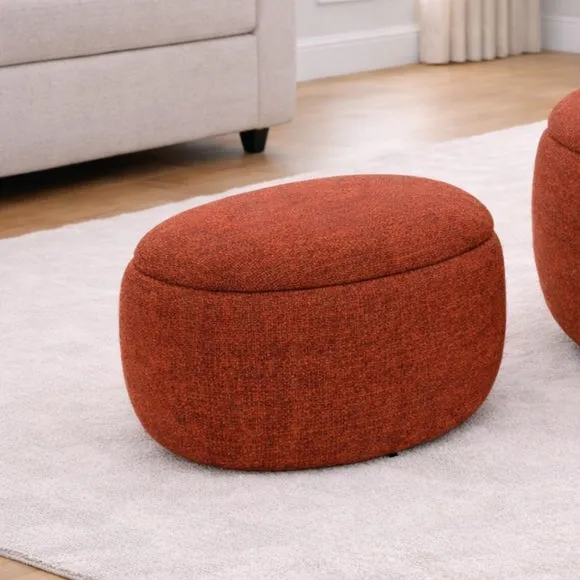Westhill Chenille Small Oval Storage Footstool