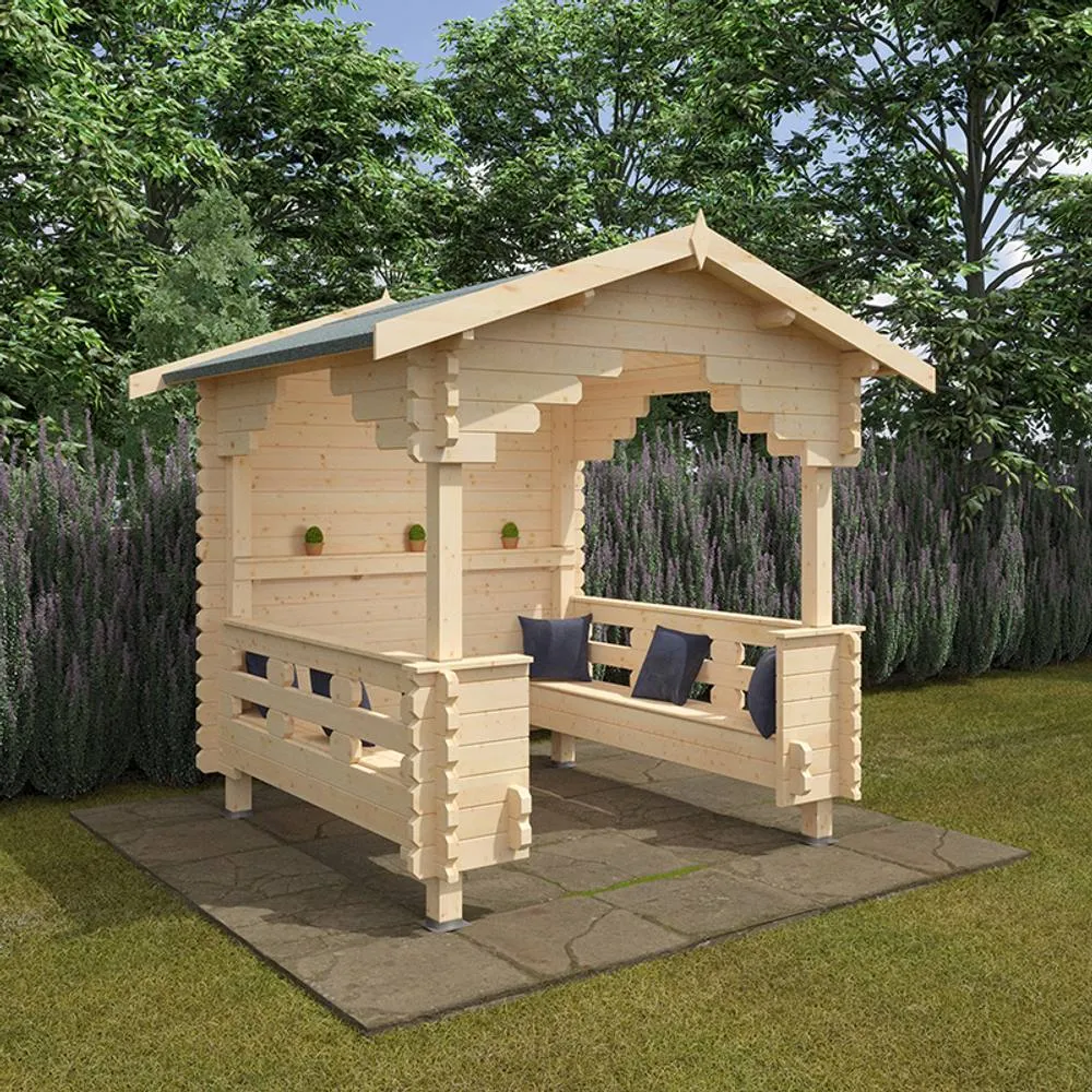 Buttercup Farm The Outdoor Shelter 44mm Cabin - L235 x W235 x H262.3 cm in Natural 3
